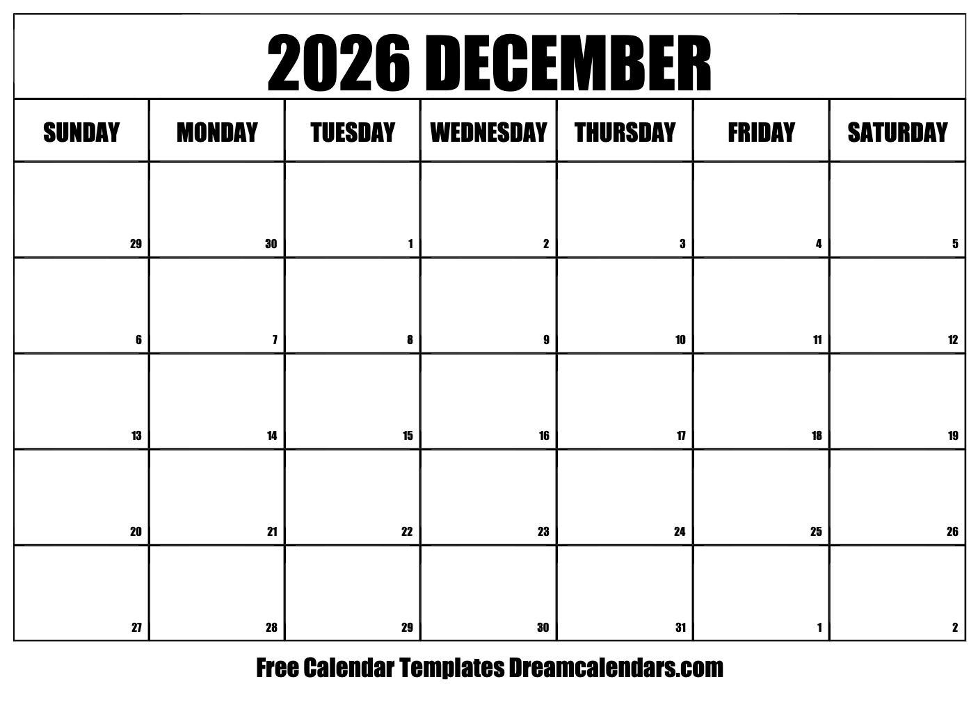 December 2026 Calendar With Holidays Calendar