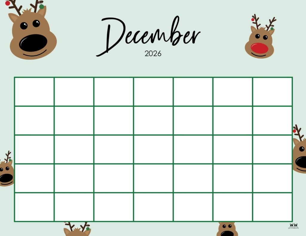 Free Cute Printable Calendar December 2026
