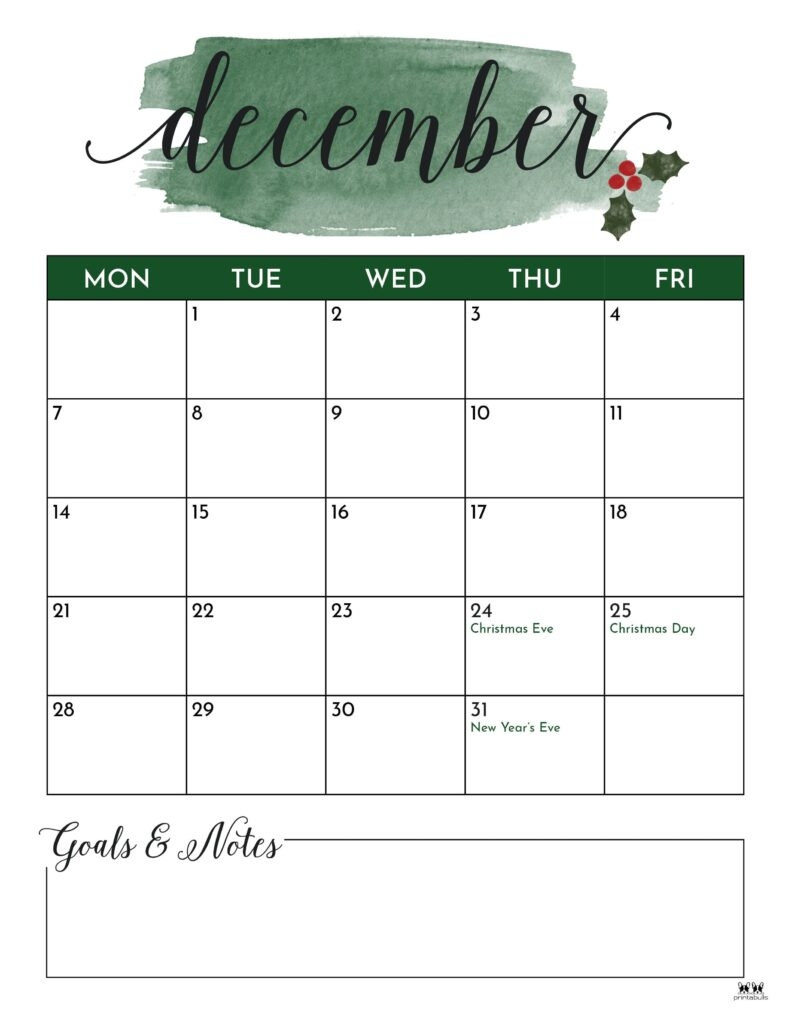 December 2026 Calendar Pdf Printable Free