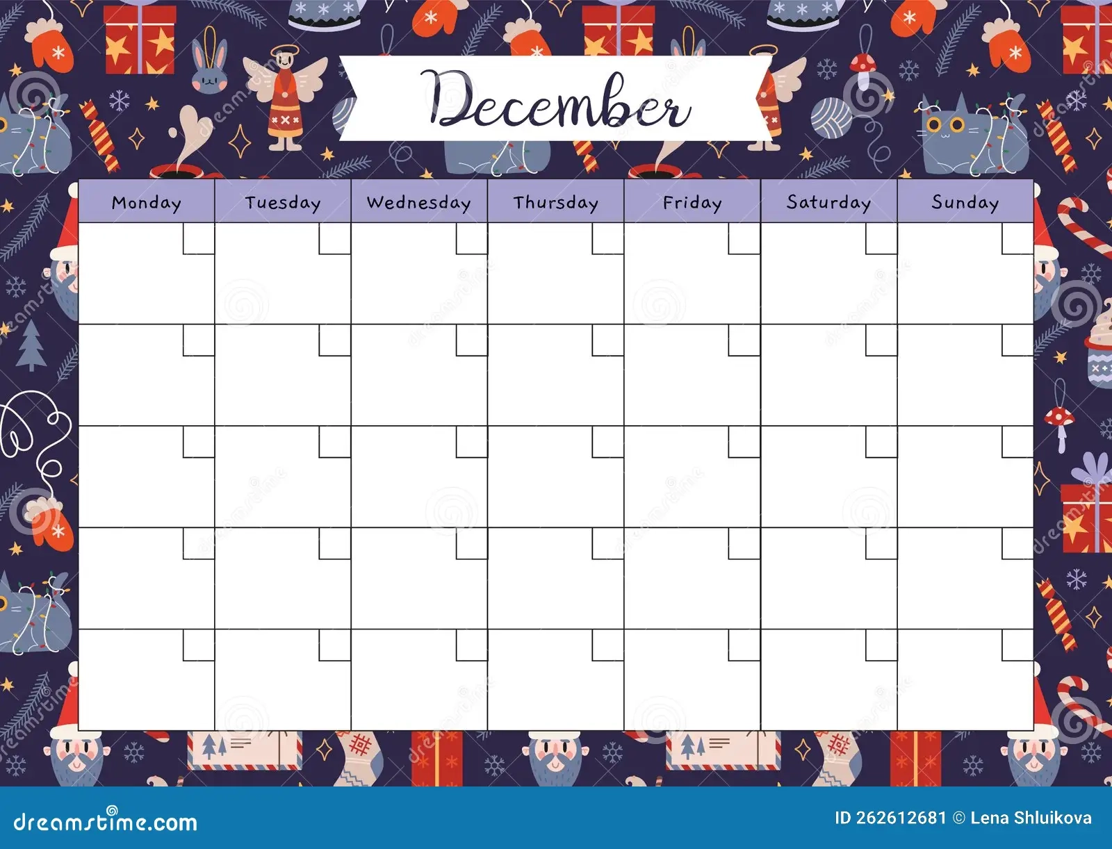 December Calendar Journal Printable