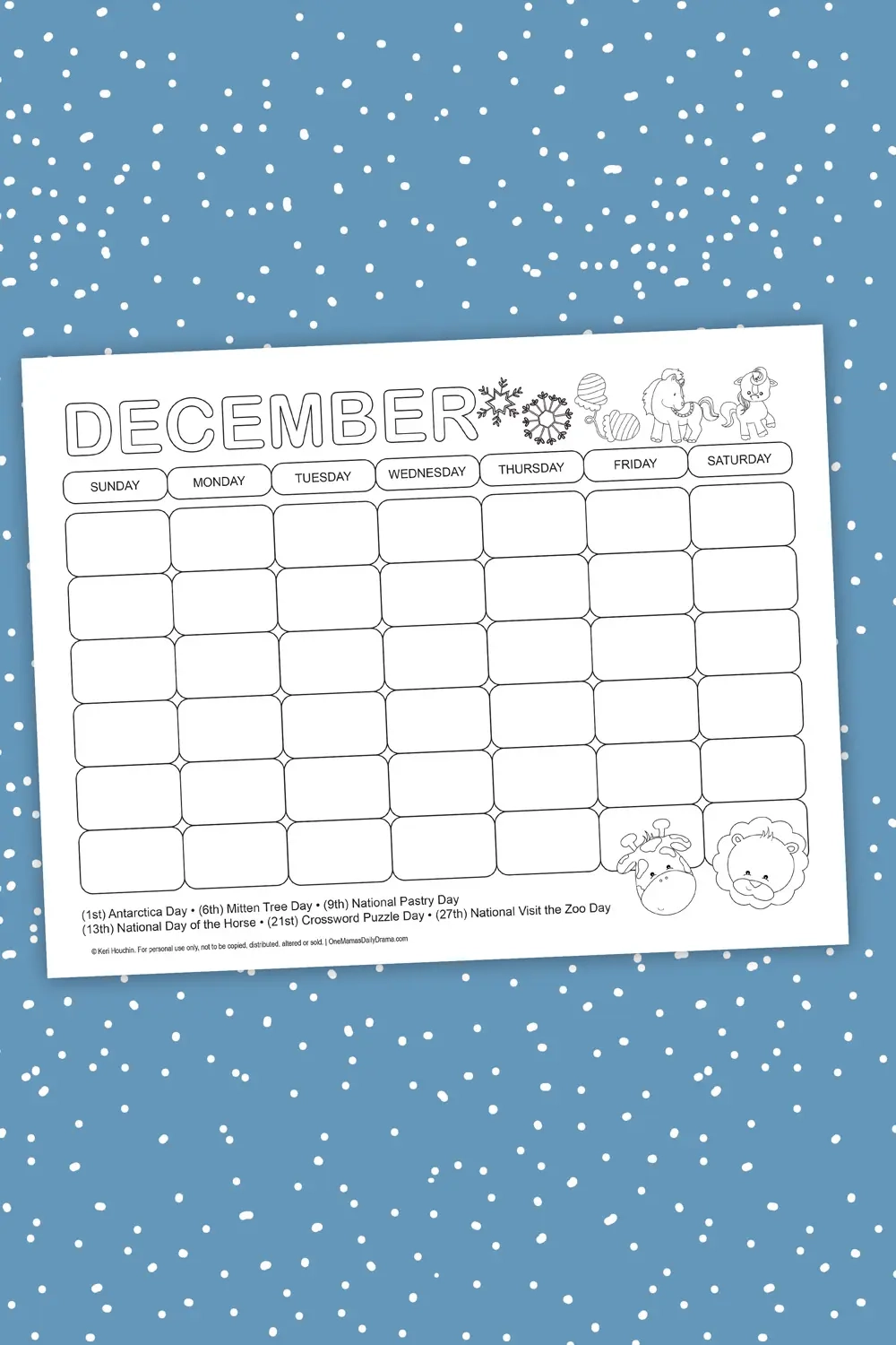 December Calendar Printable Calendar Zoon December Calendar Printable Calendar Zoon