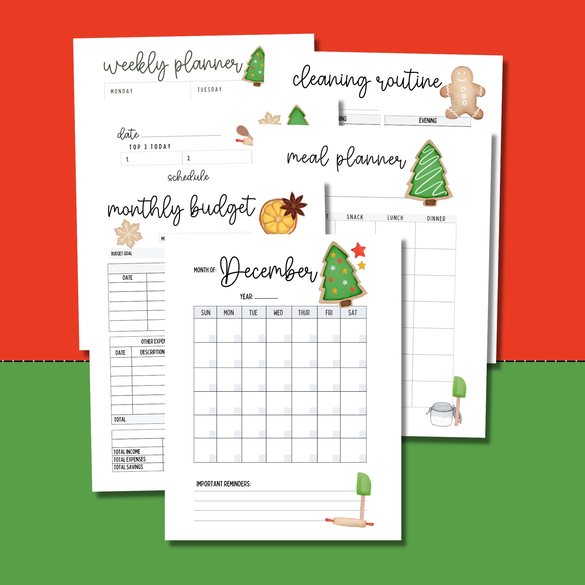 December Planner Printables Planning Inspired