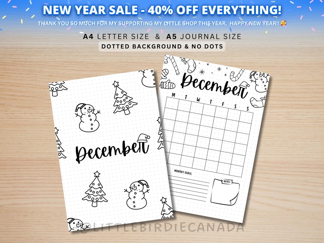 December Title Page Christmas Snowman December Calendar 