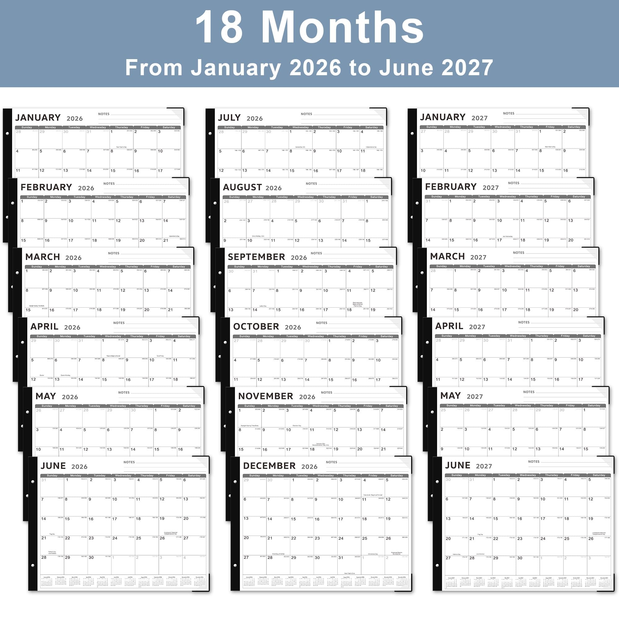 Desk Calendar 2025 2026 KOPEESY Large Calendar Cover 18 Months 