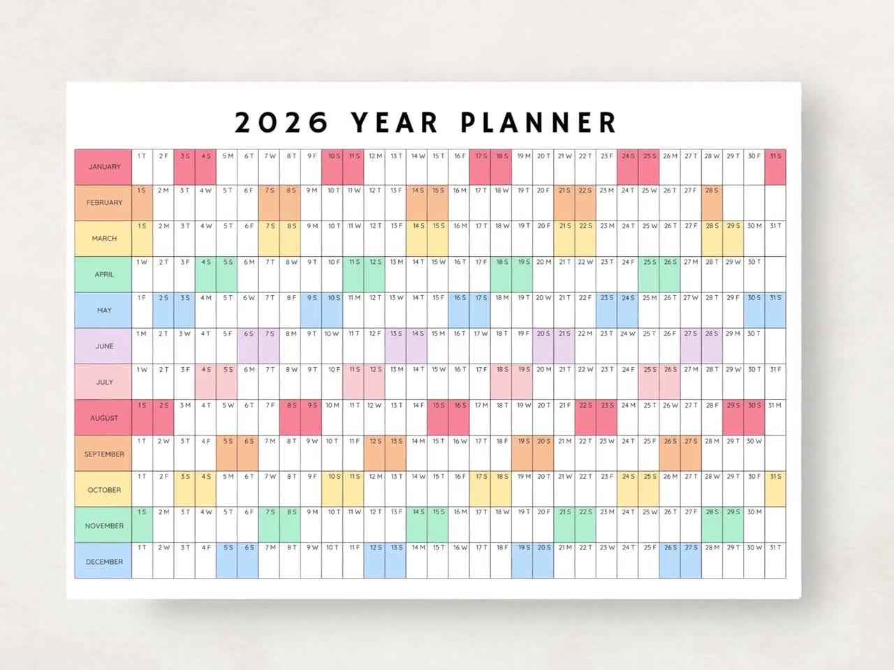Desk Calendar 2026 2026 Monthly Planner 2026 Planner JAN 2026 