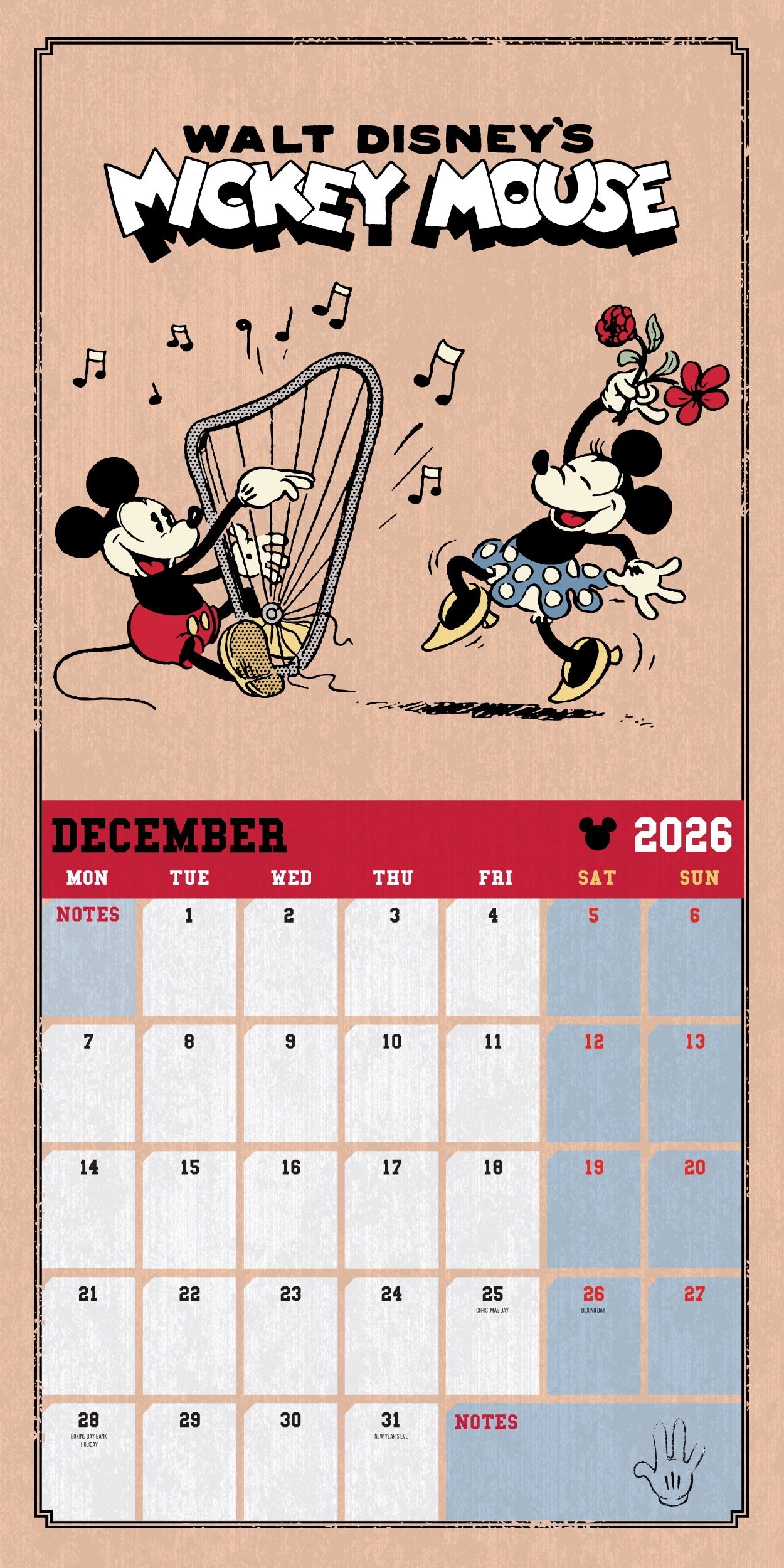 Disney Mickey Mouse Square Wall Calendar 2026 Grange Communications