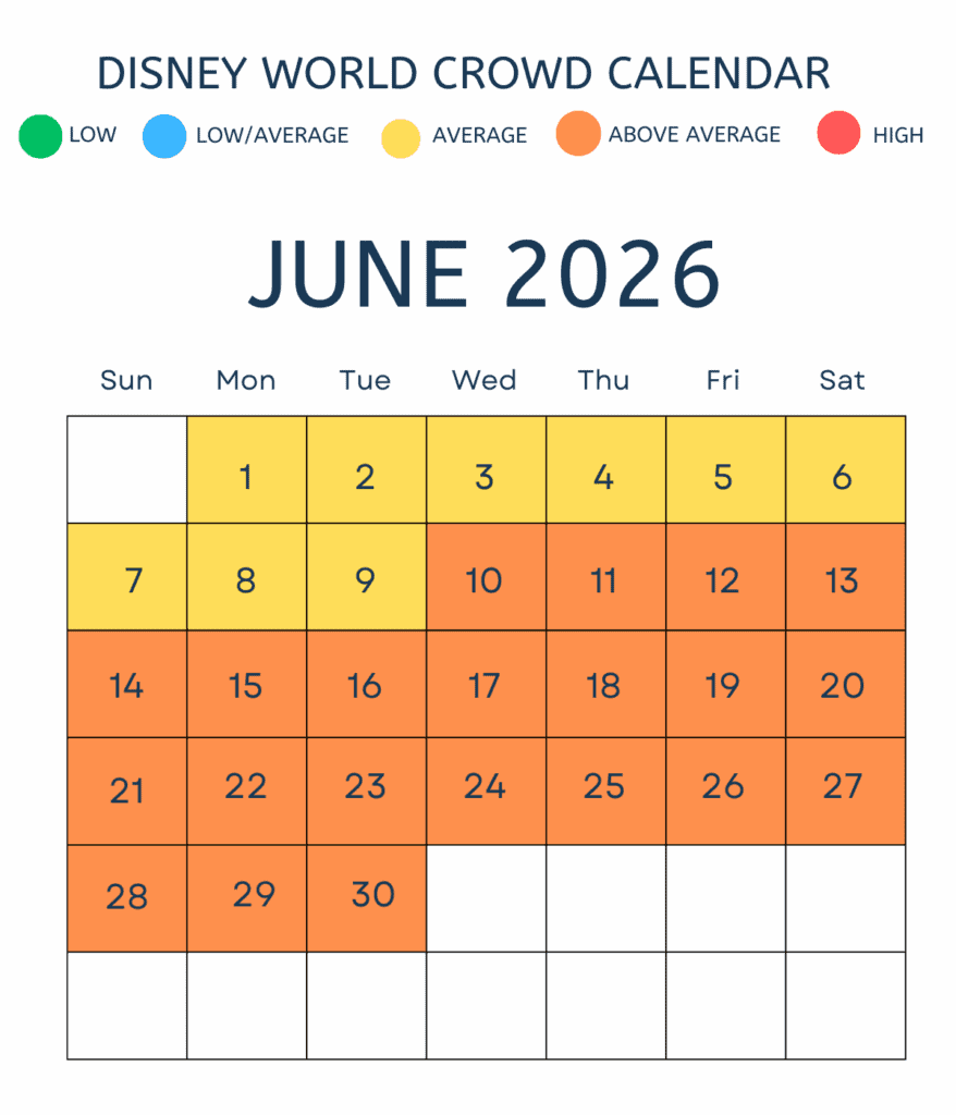 Disney World Crowd Calendar 2026