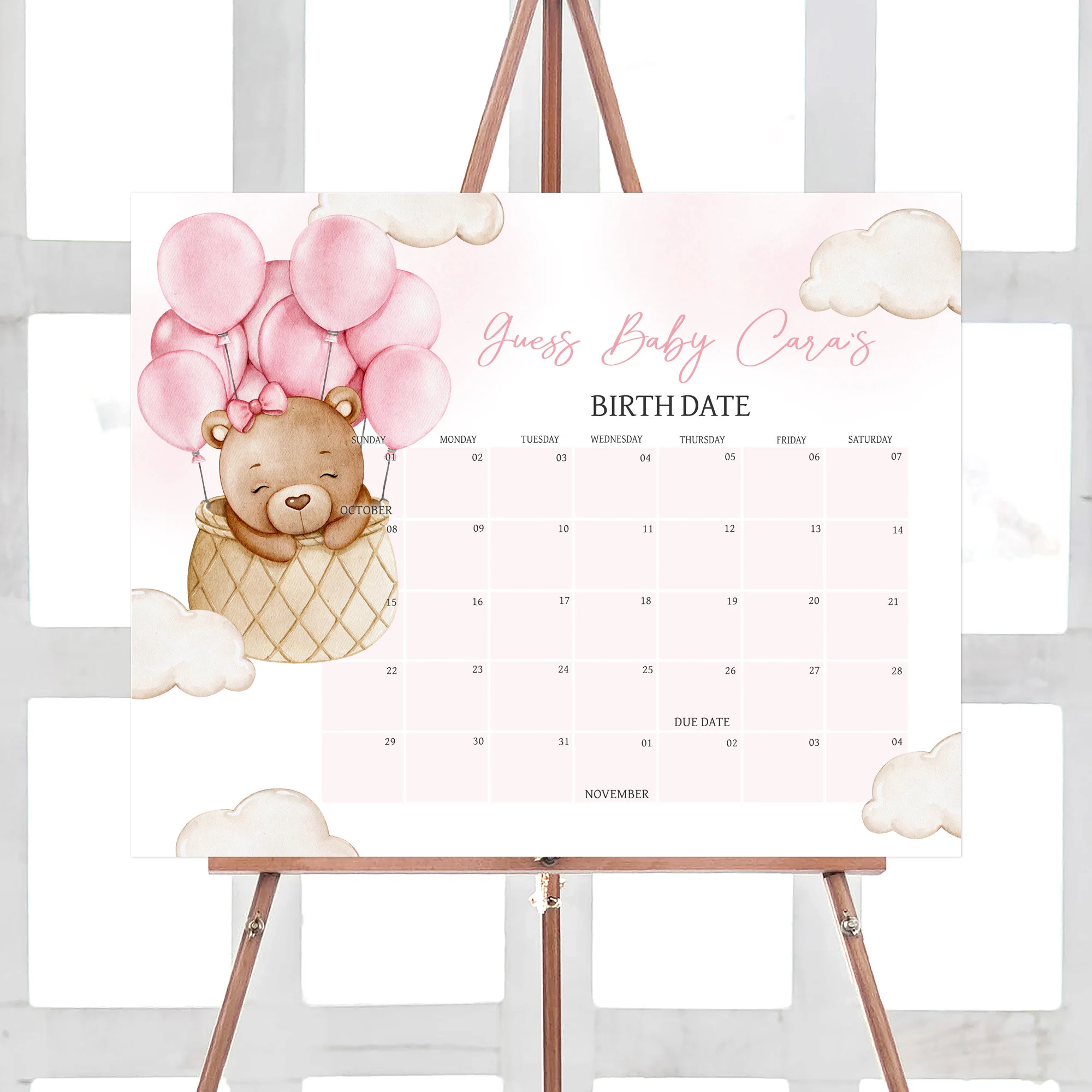 Printable Baby Shower Calendar November