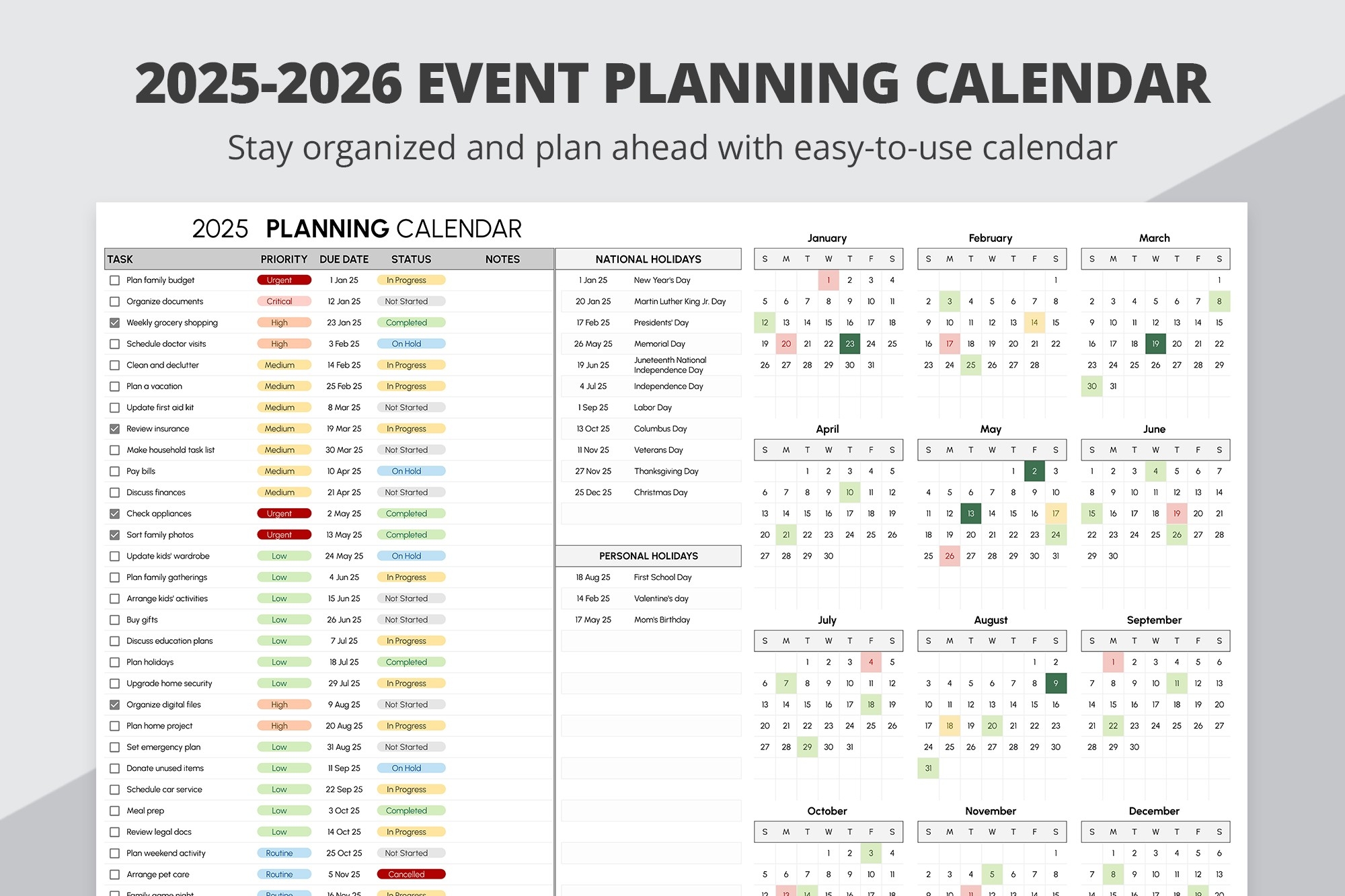 Free 2025 2026 Event Planning Calendar Template In Google Sheets 