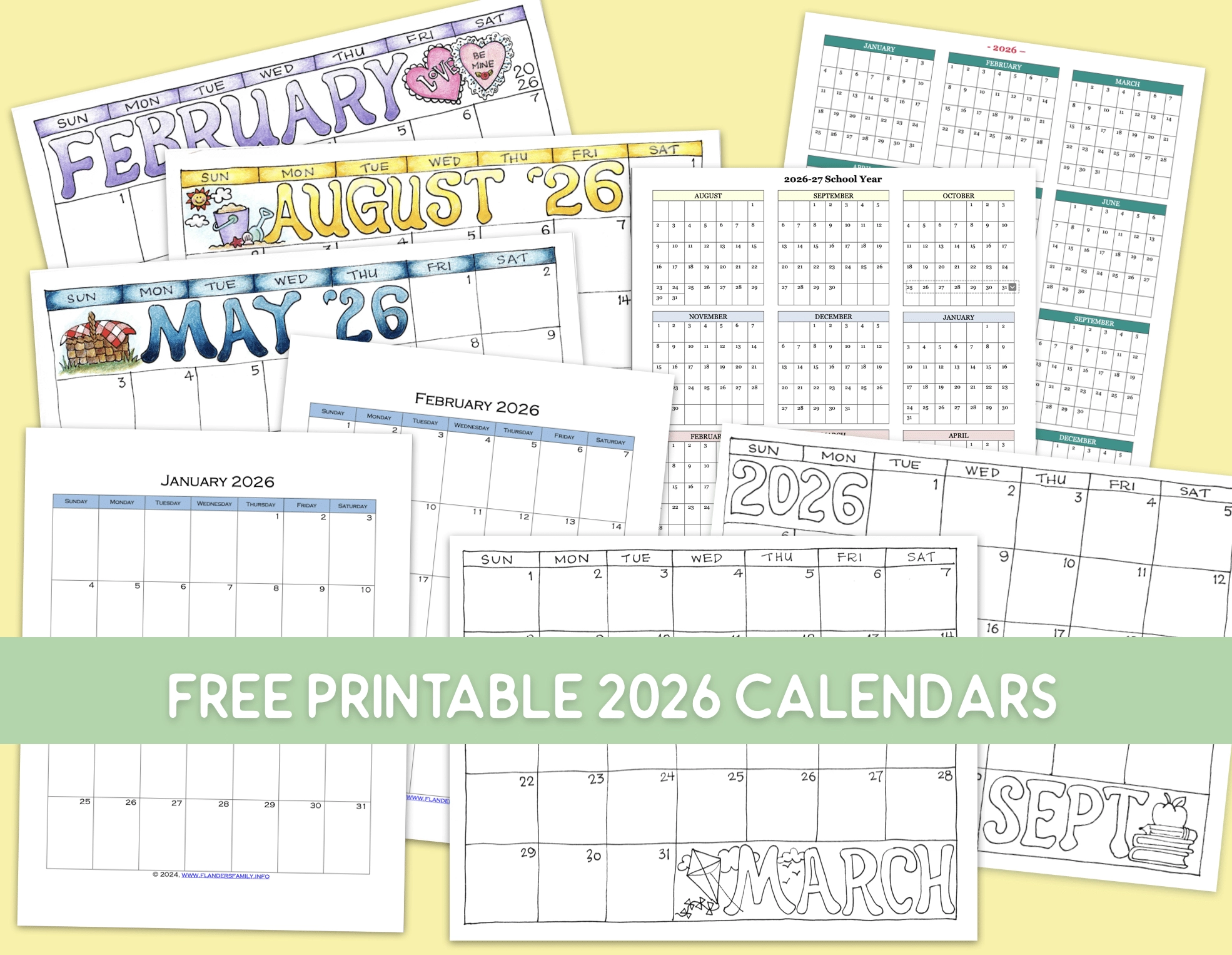 Kids Blank Calendar 2026 Printables