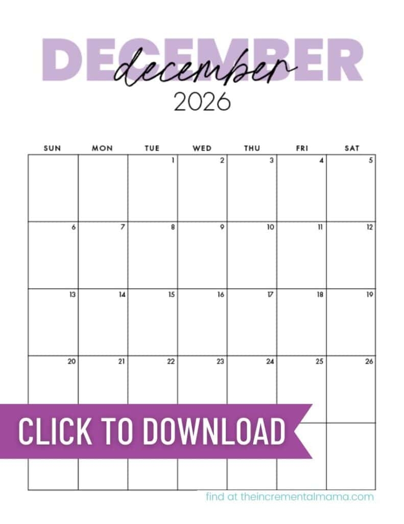 Free 2026 Monthly Calendar Template January To December The 