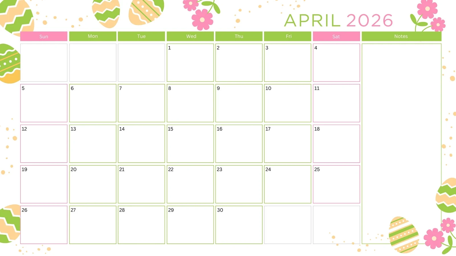 Free And Customizable April 2026 Calendar Templates Canva