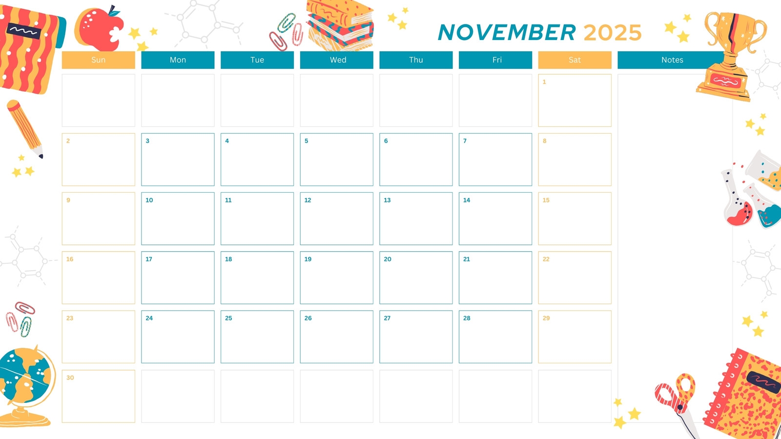 Free And Printable November 2025 Calendar Templates Canva