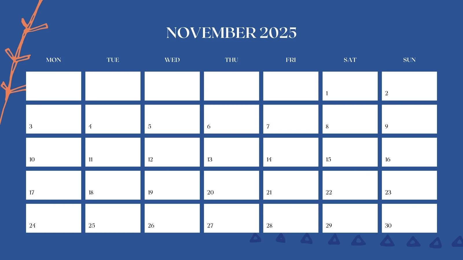 November Promotional Printable Calendar