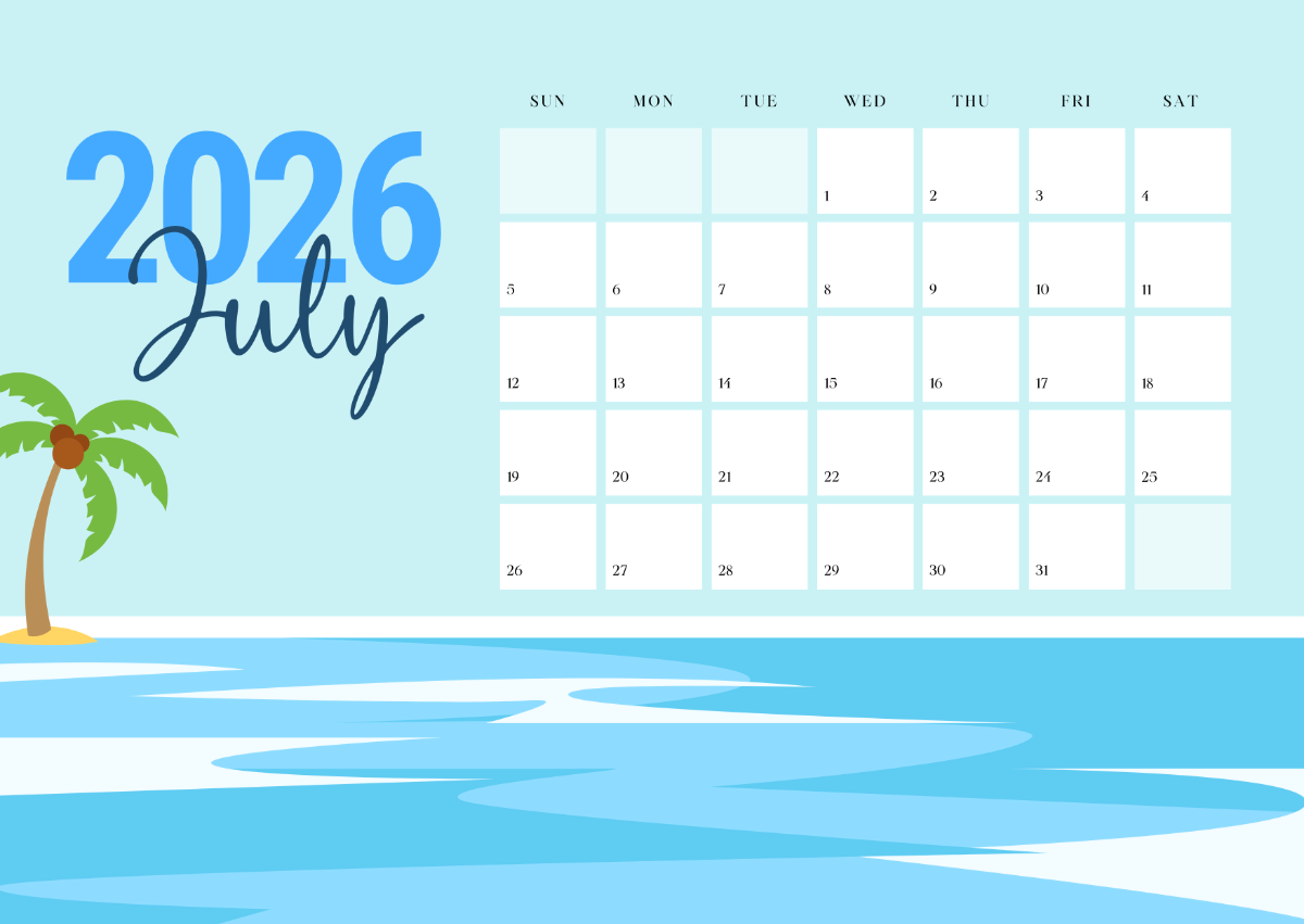 July Calendar Background 2026 July Calendar Background 2026
