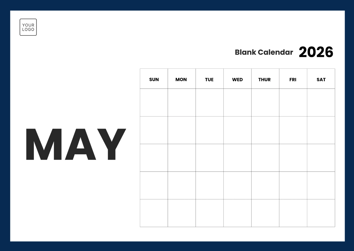 Blank Workout Calendar 2026 Printable