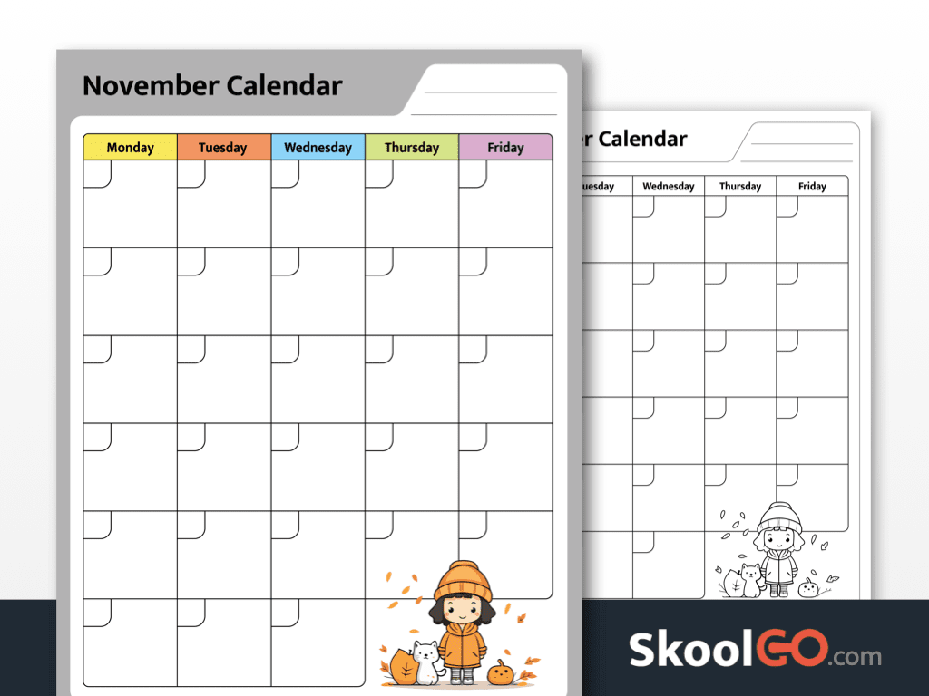Free Calendar Printable Worksheets SKOOLGO