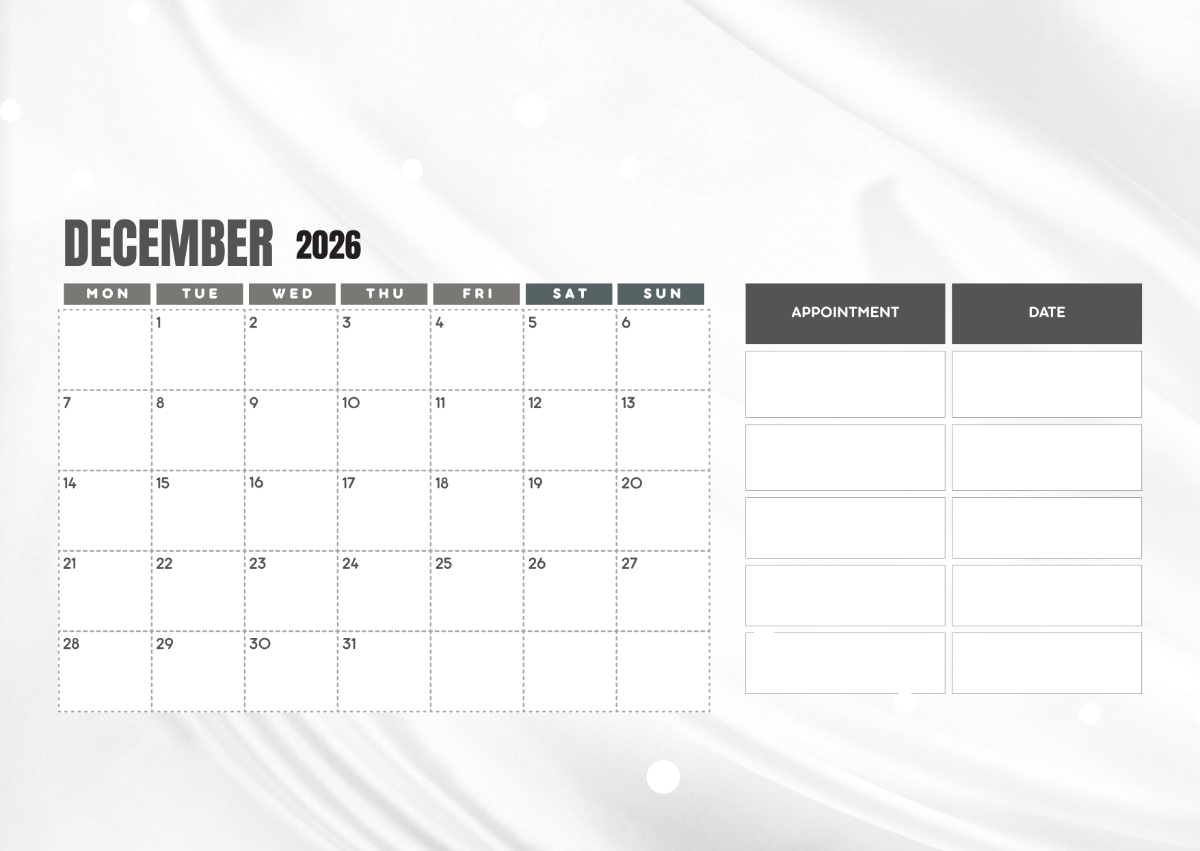 Blank Printable Appointment Calendar 2026 Blank Printable Appointment Calendar 2026