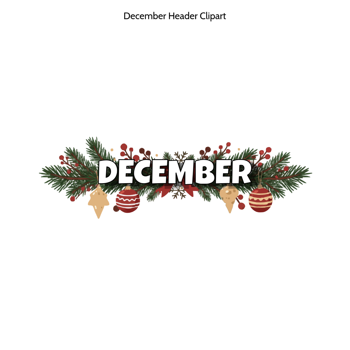 Free December Header Clipart Template To Edit Online