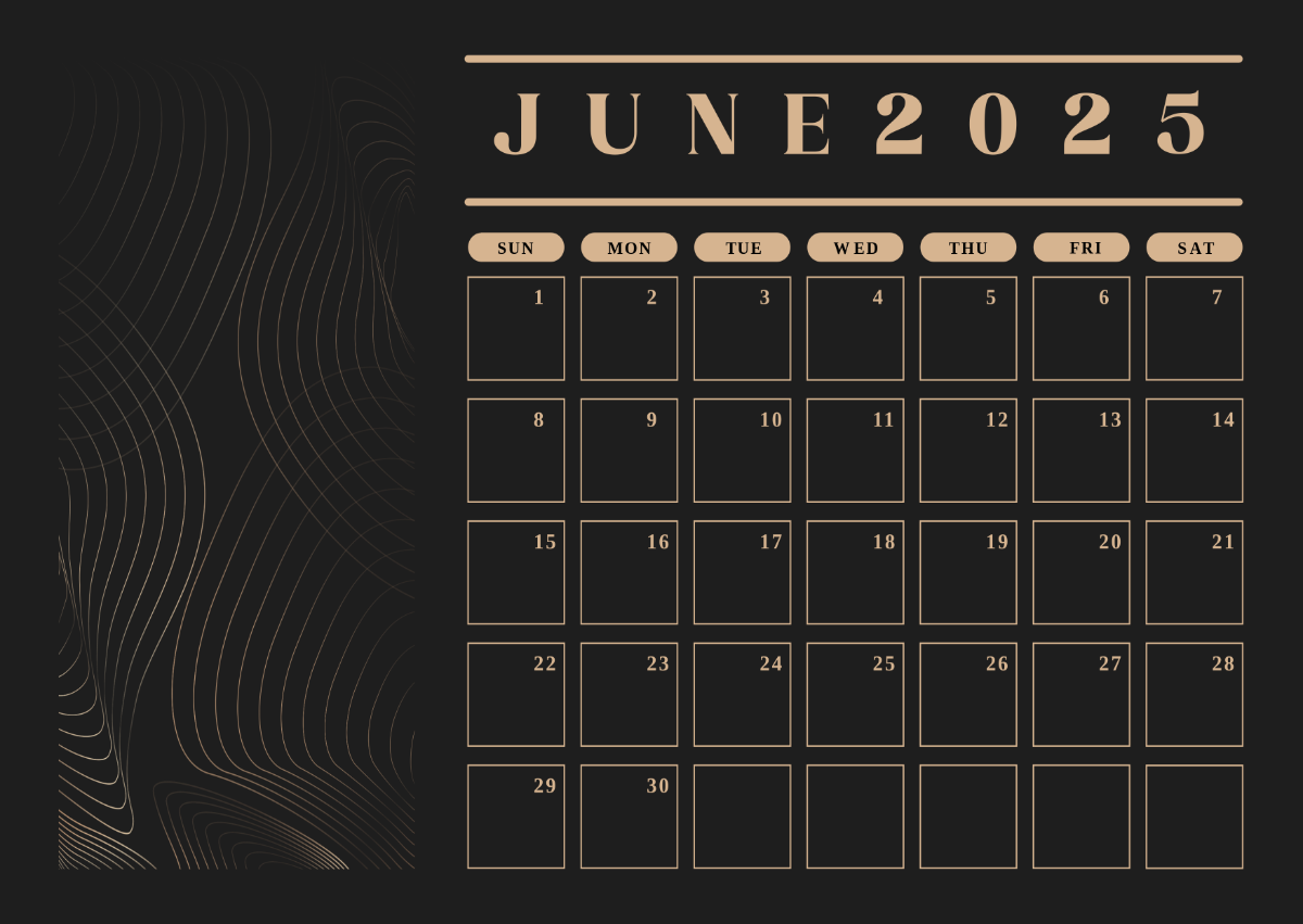 Free June 2025 Calendar Wallpaper Template To Edit Online