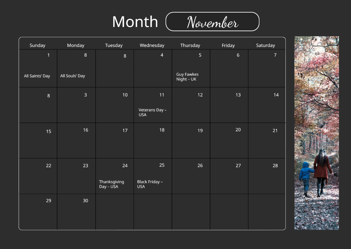 November 2026 Printable Moon Phase Calendar