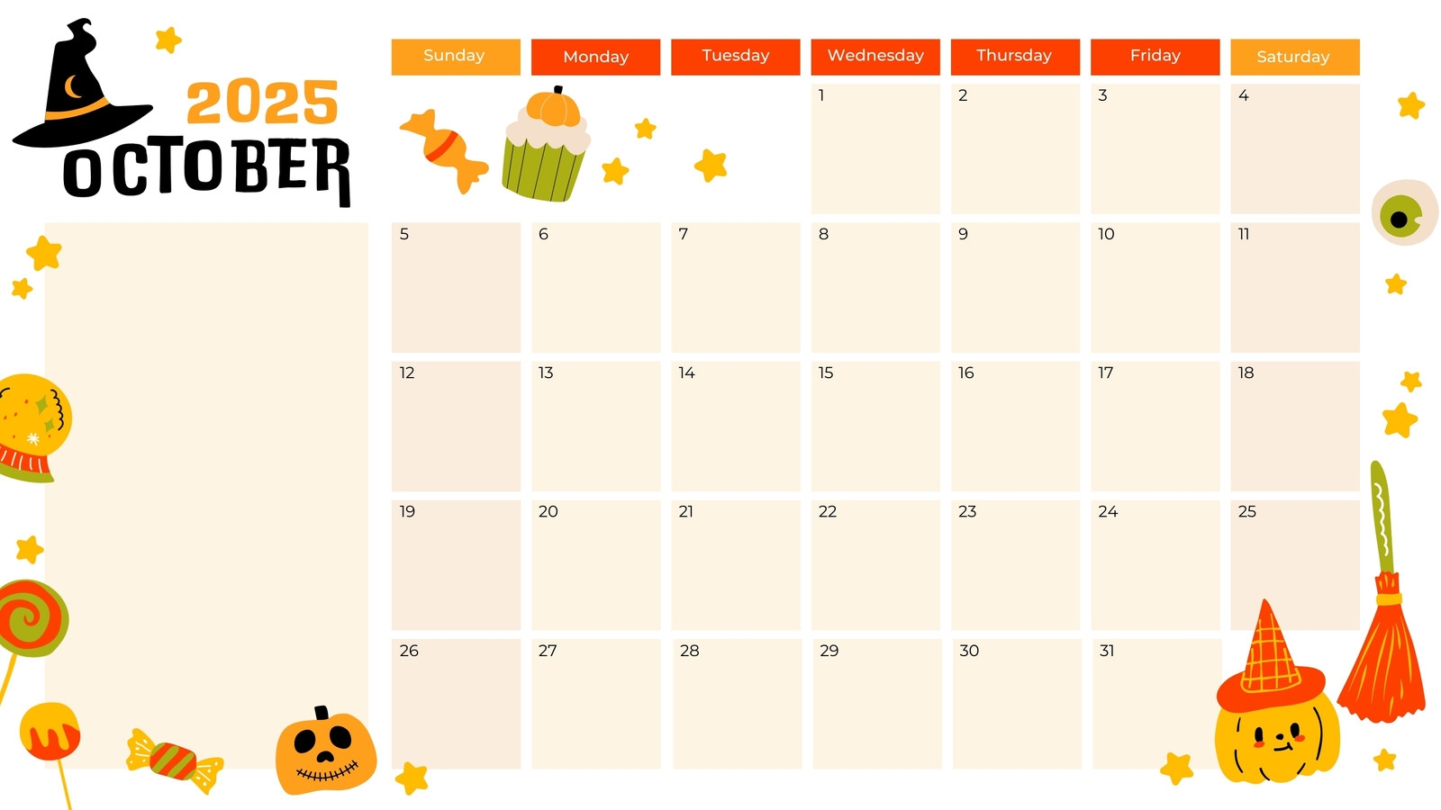 October And November Calendar Printables