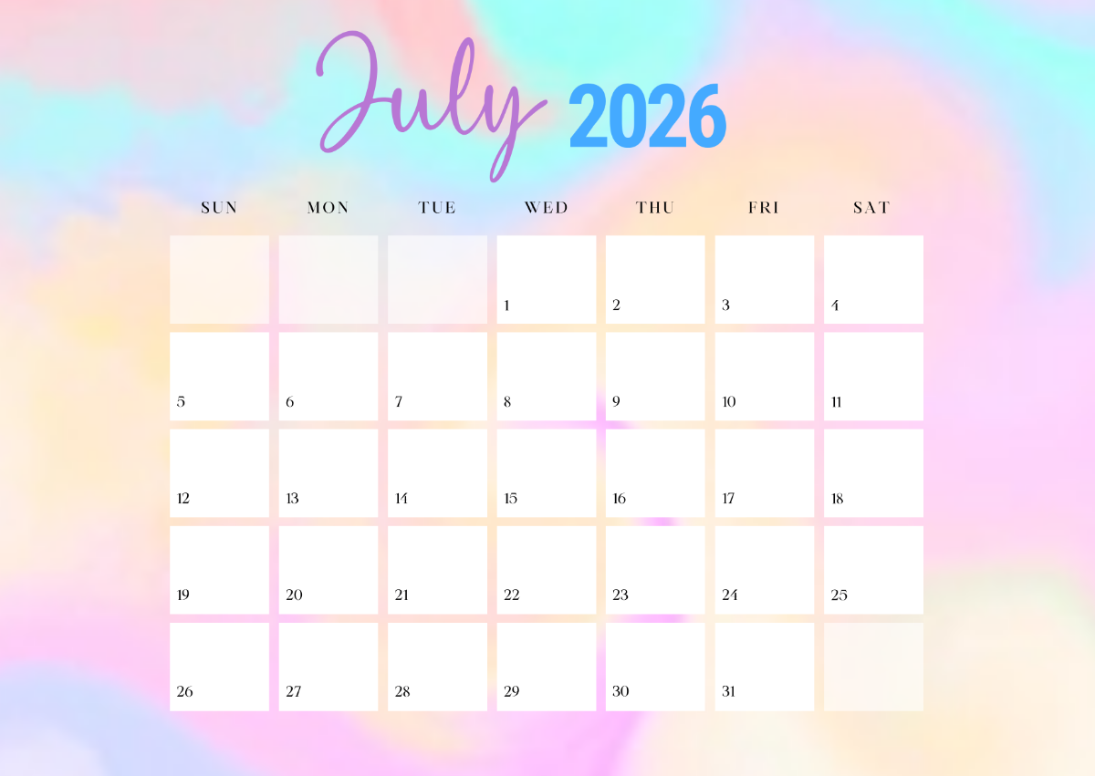 July 2026 Calendar Wallpaper