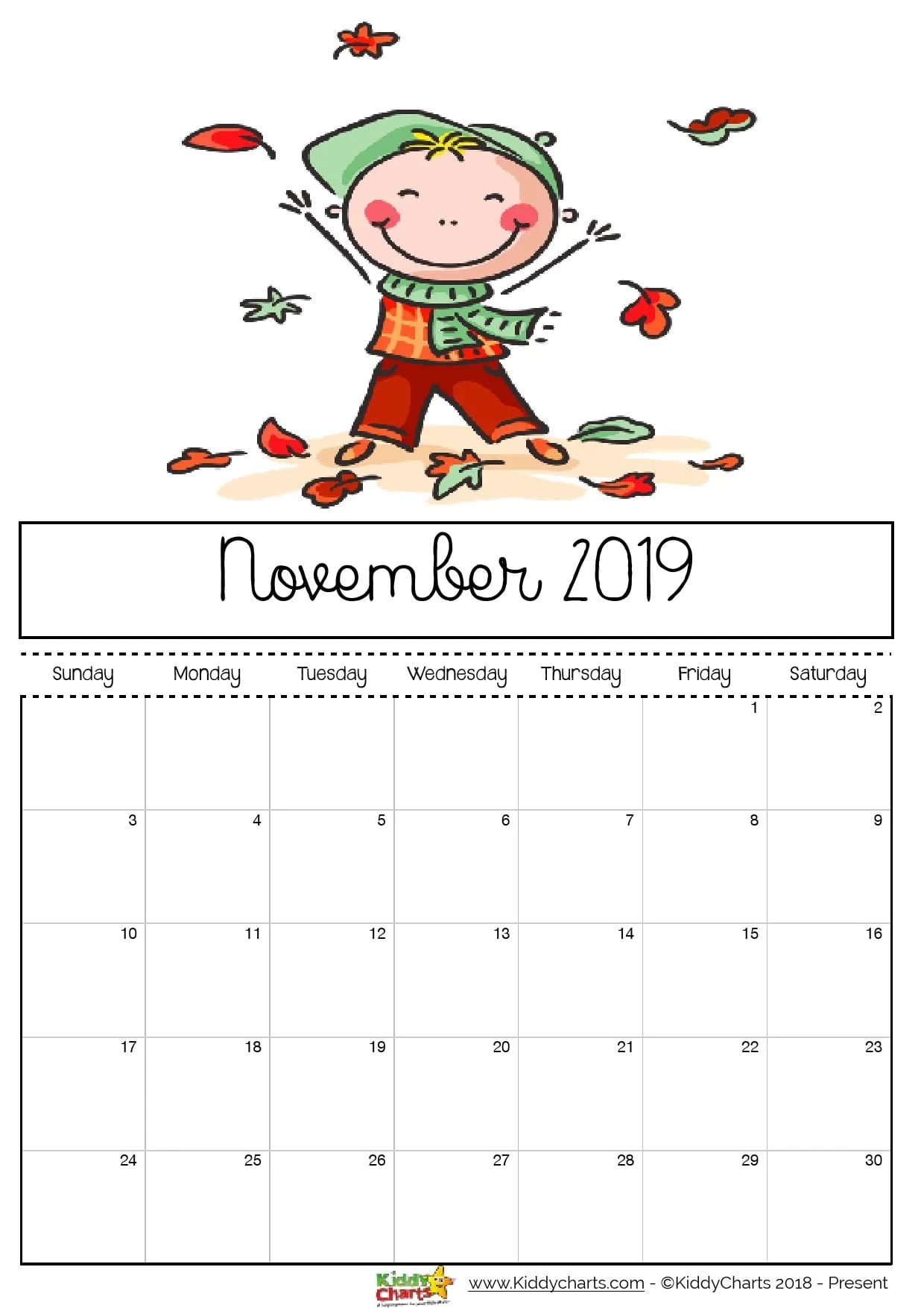 Free Printable 2019 Calendar Print Yours Here KiddyCharts