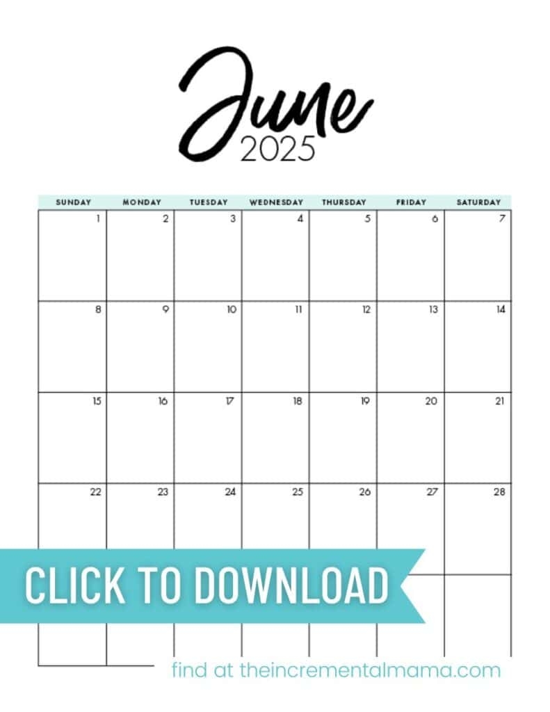Free Printable 2025 Monthly Calendar Templates The Incremental Mama