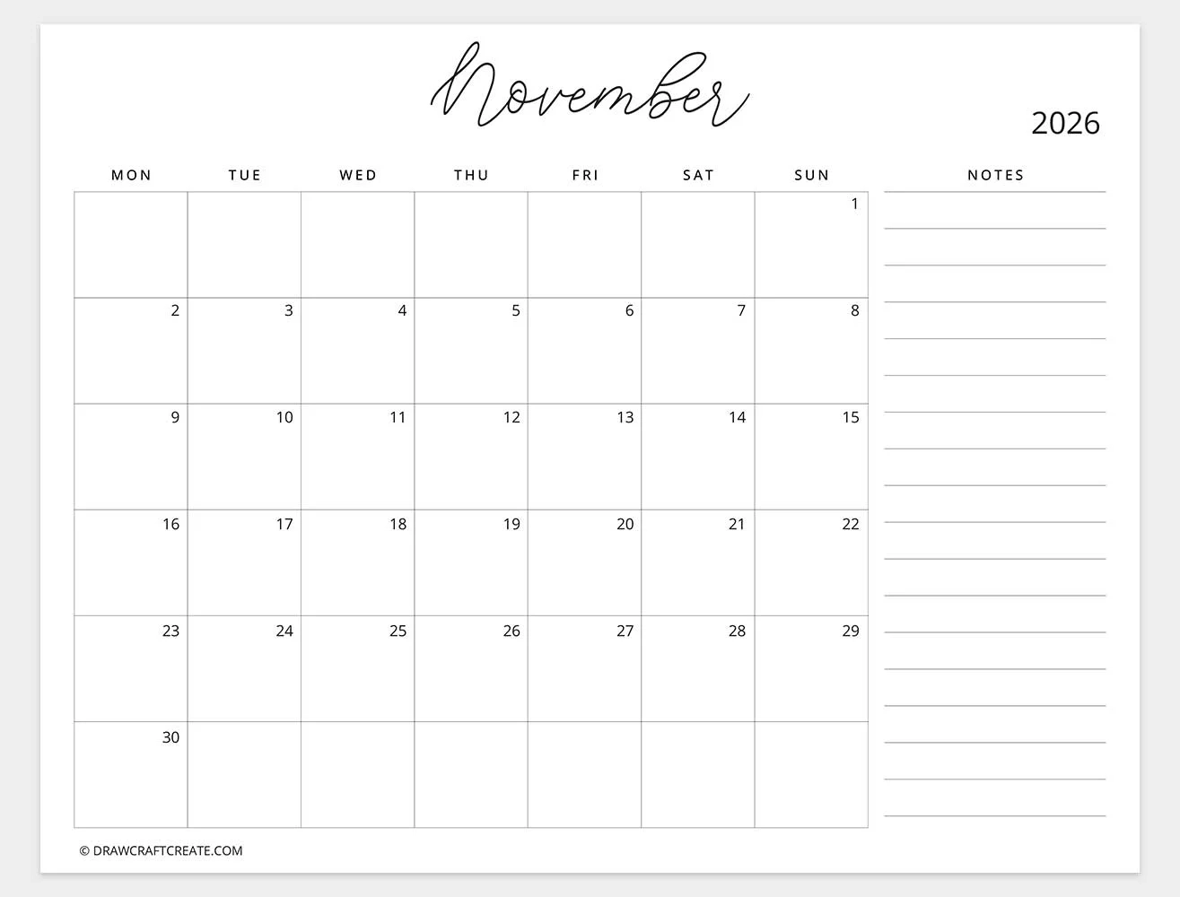 Free Printable 2026 Calendar Templates All 12 Months Draw Free Printable 2026 Calendar Templates All 12 Months Draw