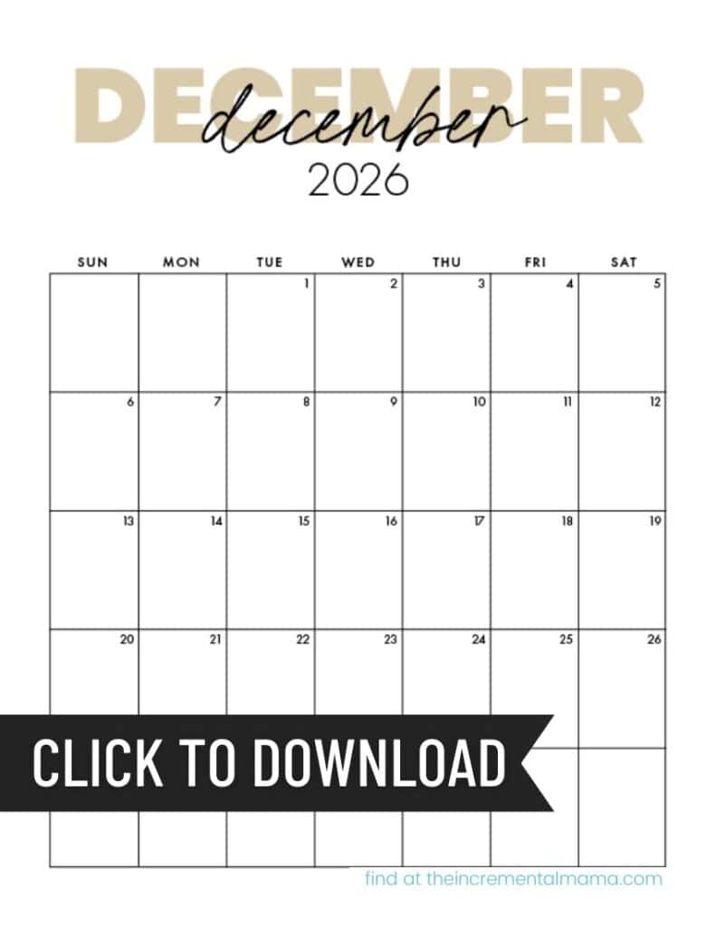 Free Printable 2026 Monthly Calendar January December PDFs 