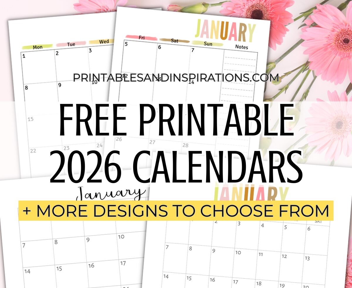 Printable Blank Calendar 2026 Pdf