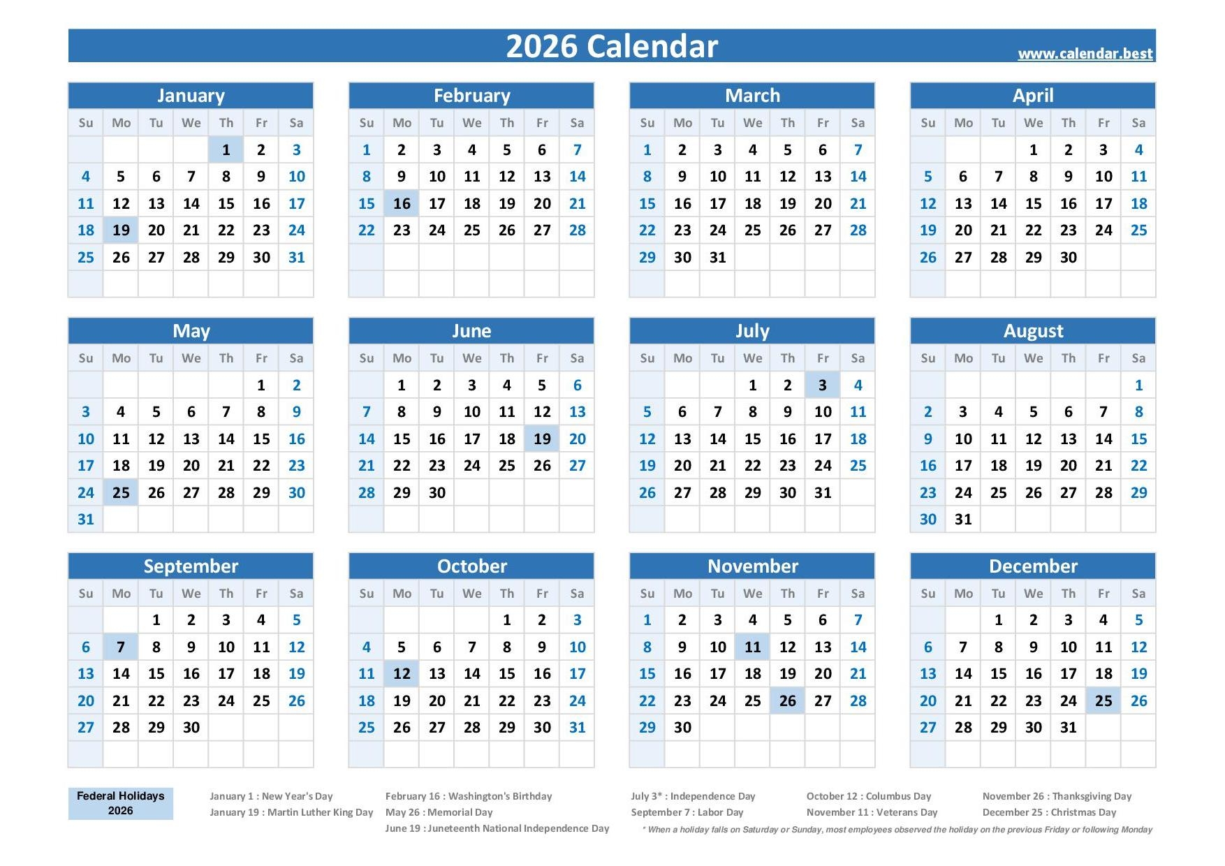 Free Printable Calendars 2026 amp 2027 Plan Ahead amp Stay 