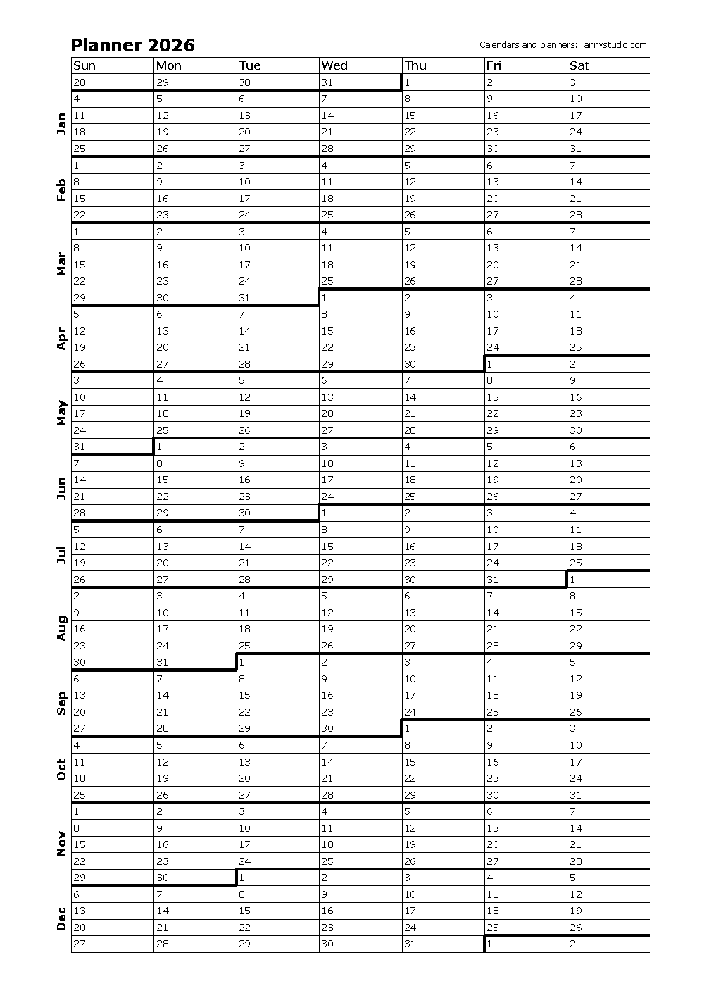 December Calendar 2026 Printable Win