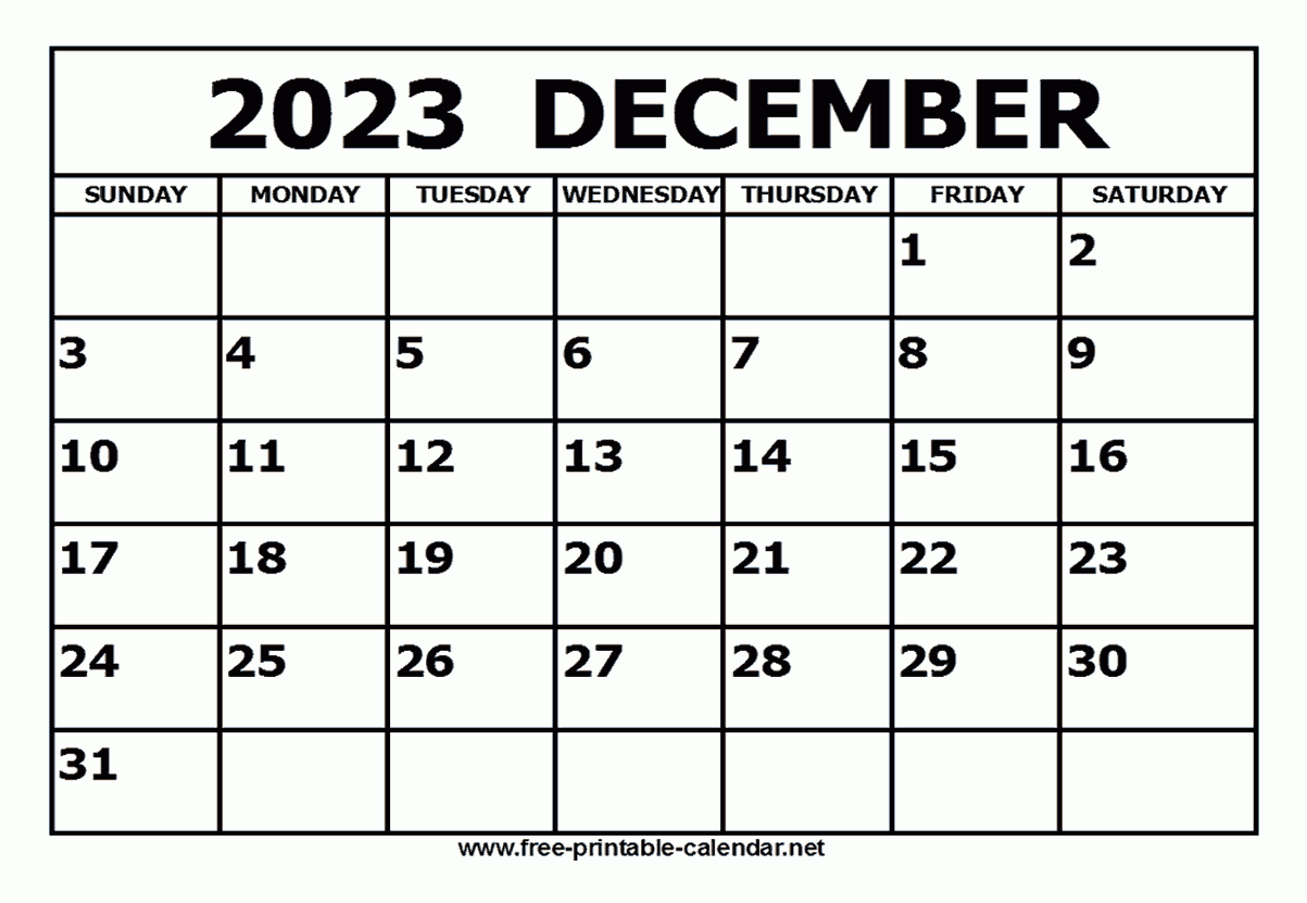 Free Printable Calendars December Free Printable Calendars December