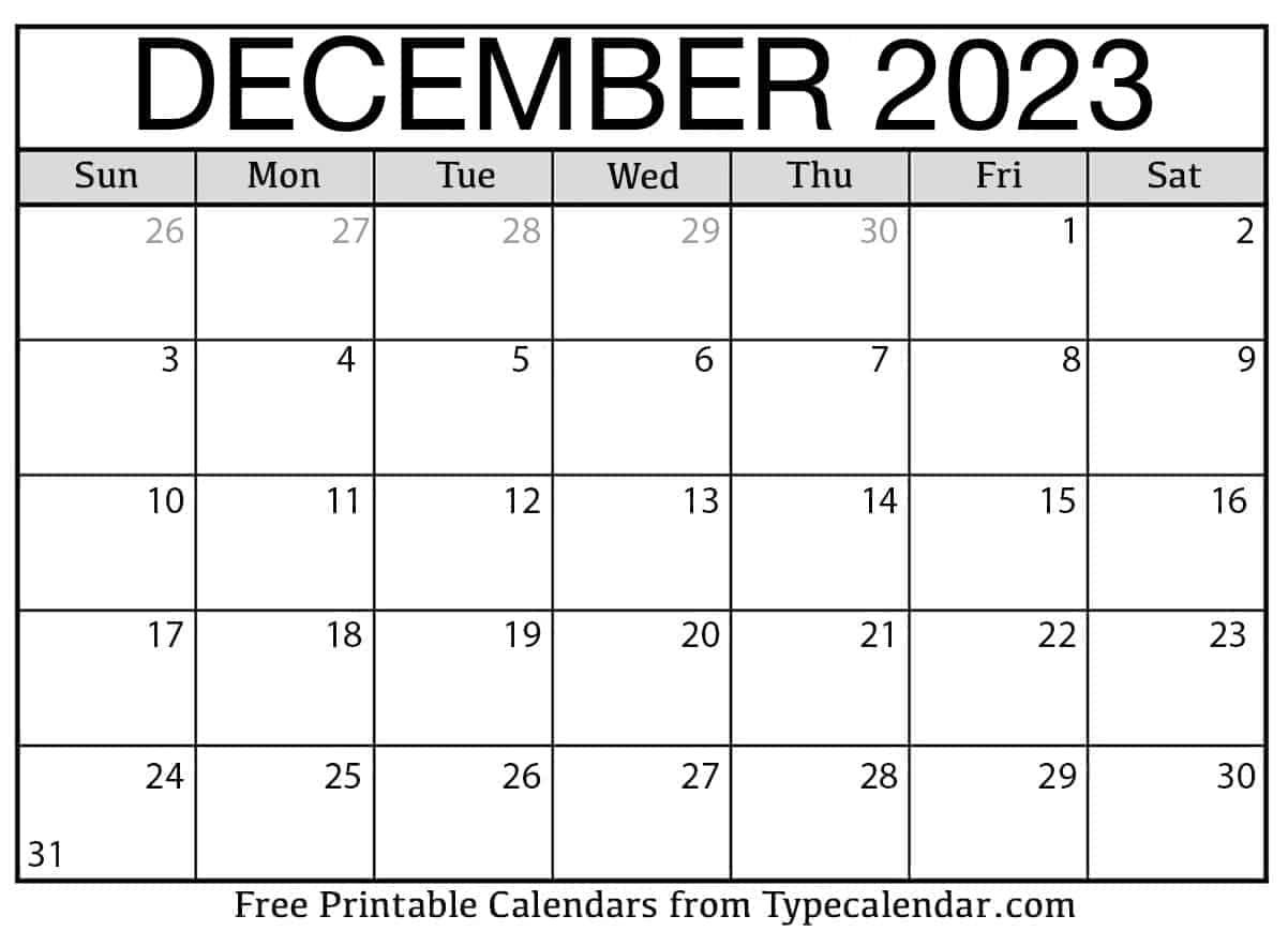 Free Printable December 2023 Calendar Templates By Helena Orstem 