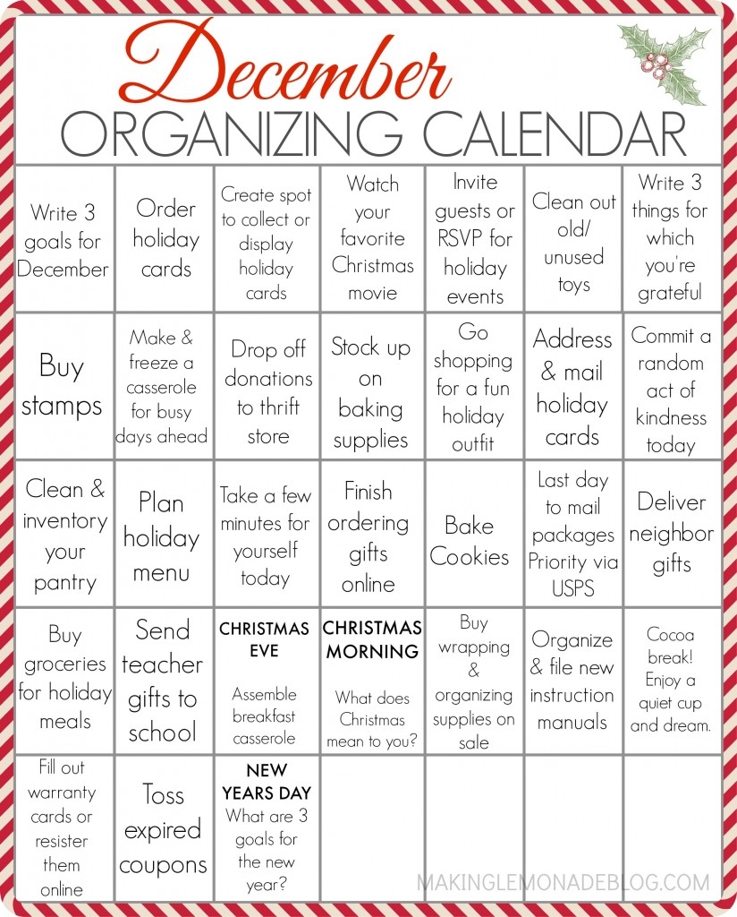 Free Printable Calendar December