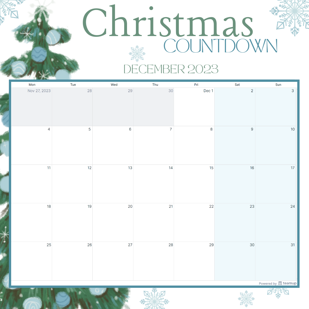 Free Printable Holiday Planners Teamup Blog