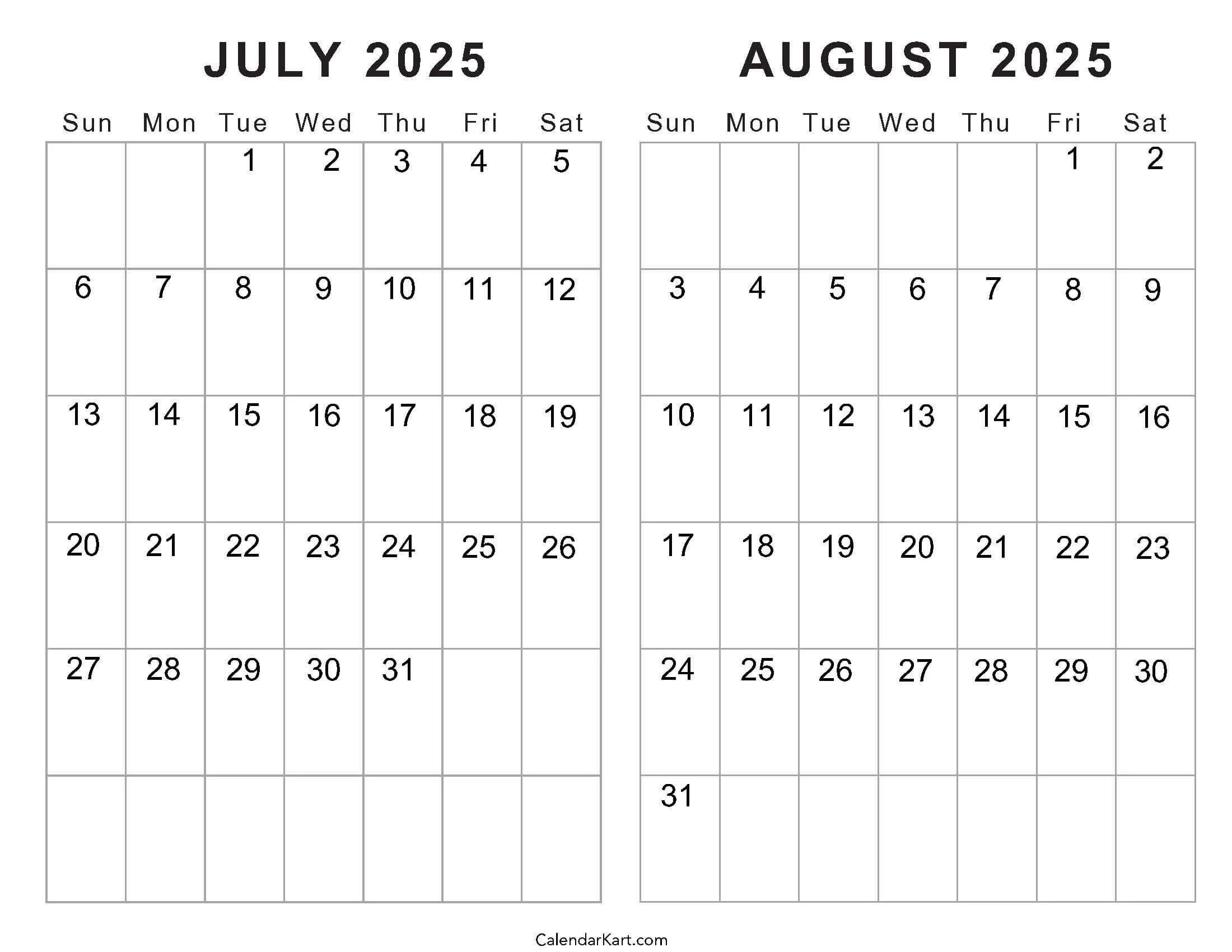 free printable july august 2025 calendar calendarkart