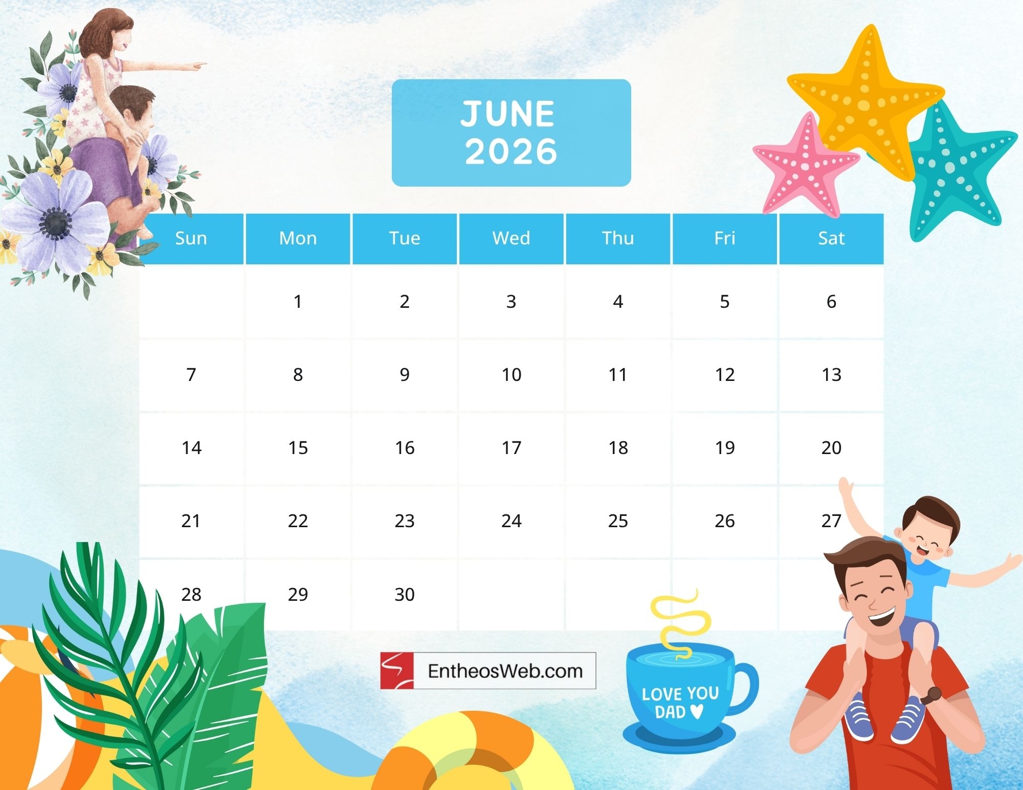 Free Printable June 2026 Calendar EntheosWeb