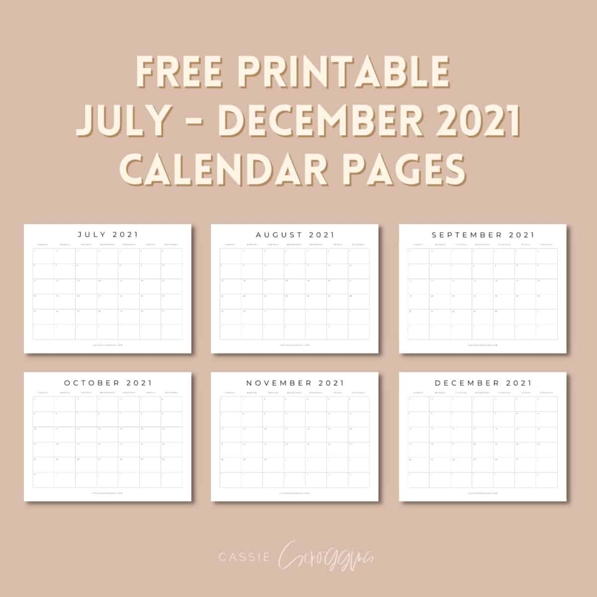 Free Printable Modern 2021 Calendar Pages