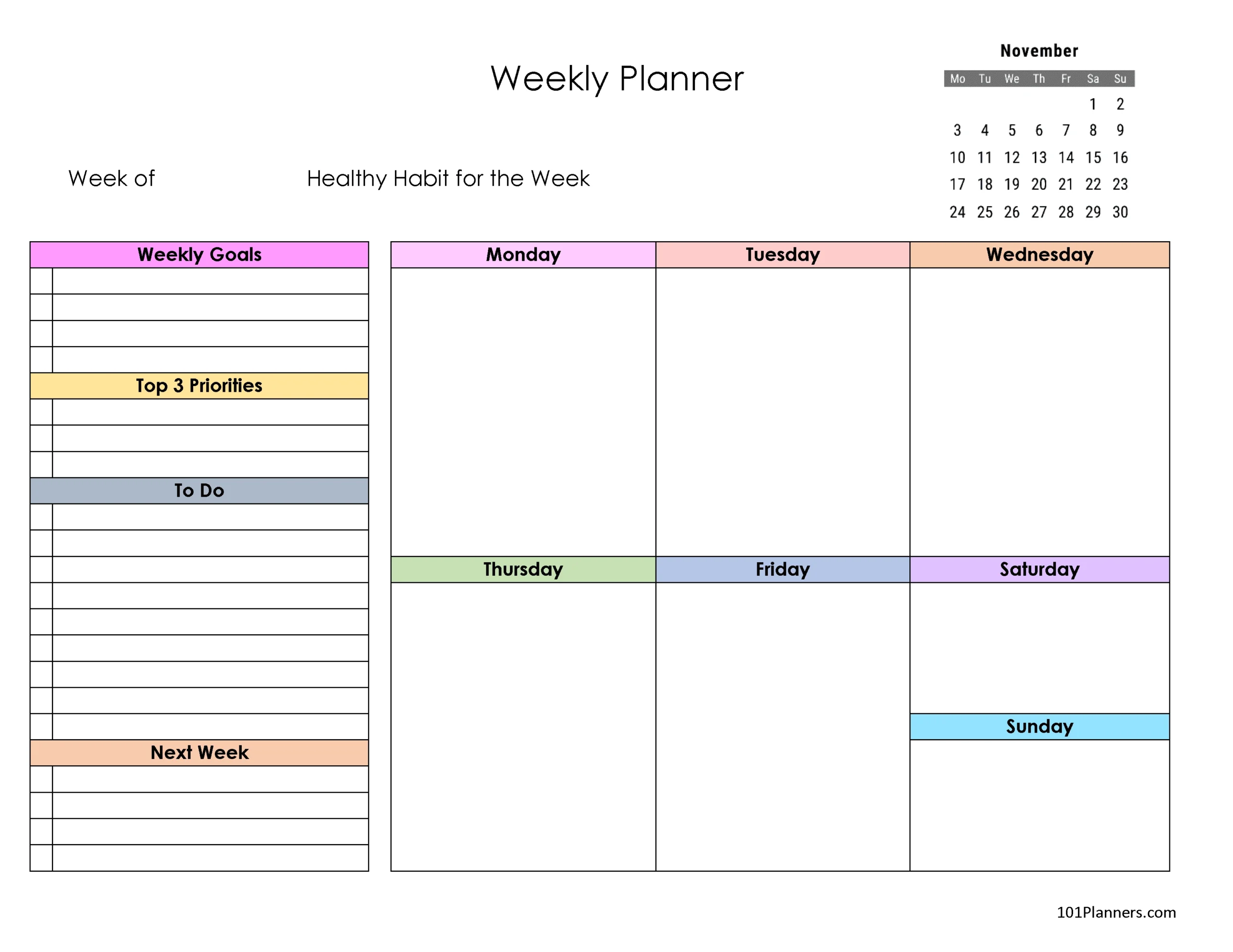 Free Printable November 2026 Calendar Customize Online