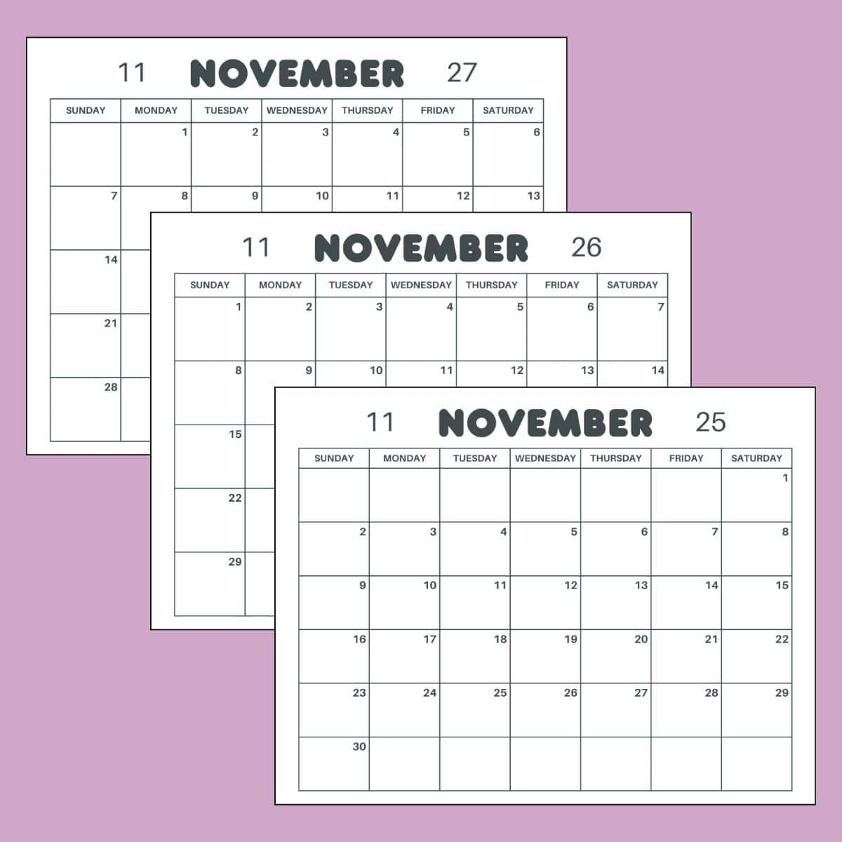 Free Printable November 2026 Calendar Imom