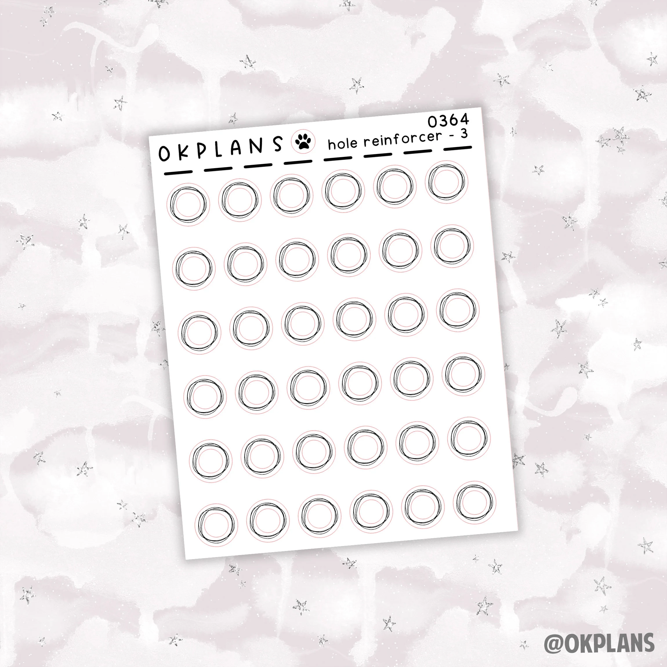 Hole Reinforcers 3 0364 Foiled Etsy