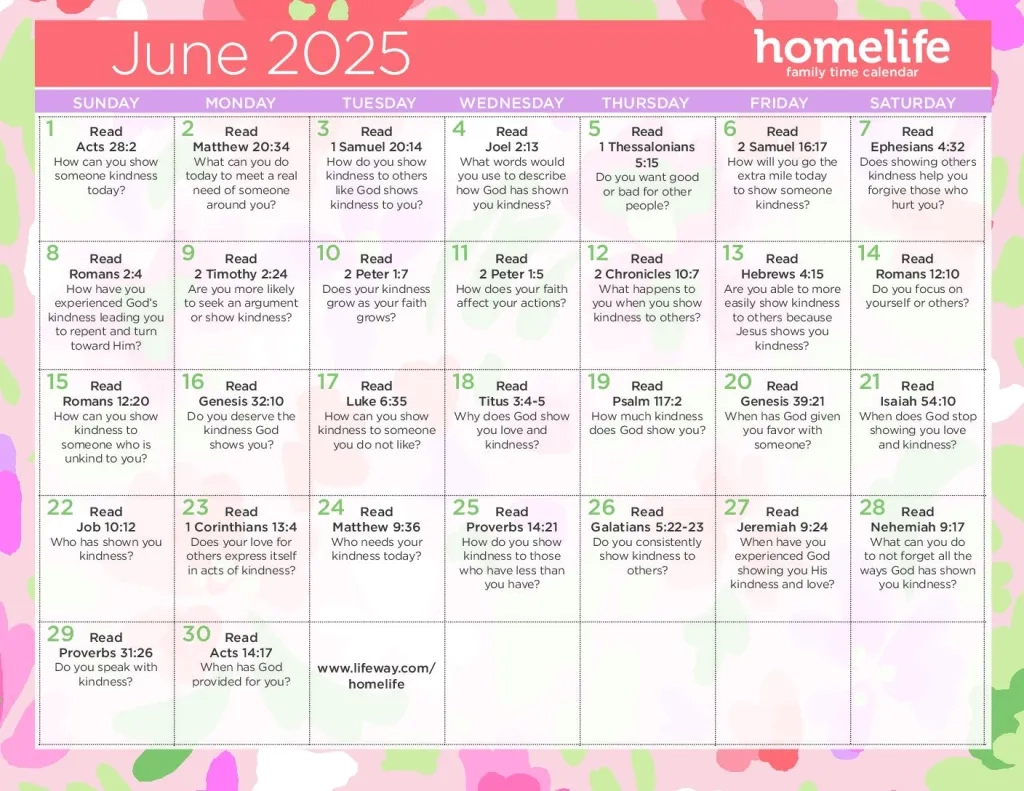 HomeLife Calendar amp Scripture Art June 2025 Lifeway Women