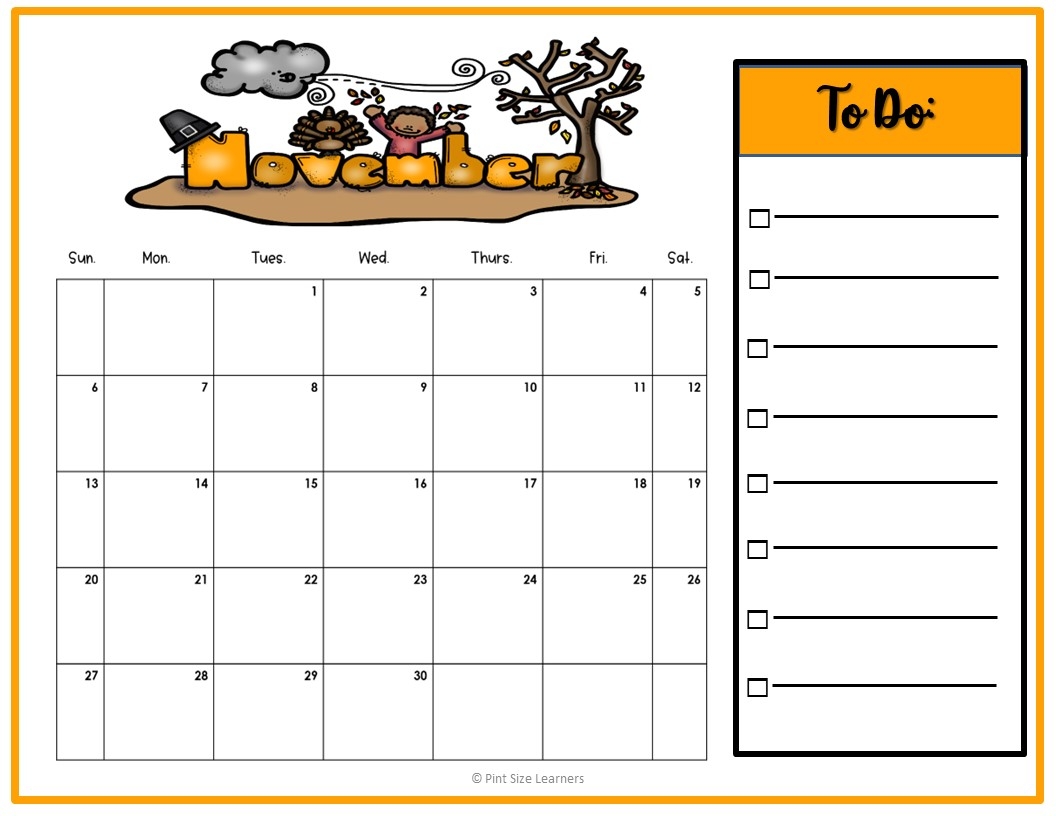 Homework Calendar Editable November 2022 PK K Free Made By Teachers
