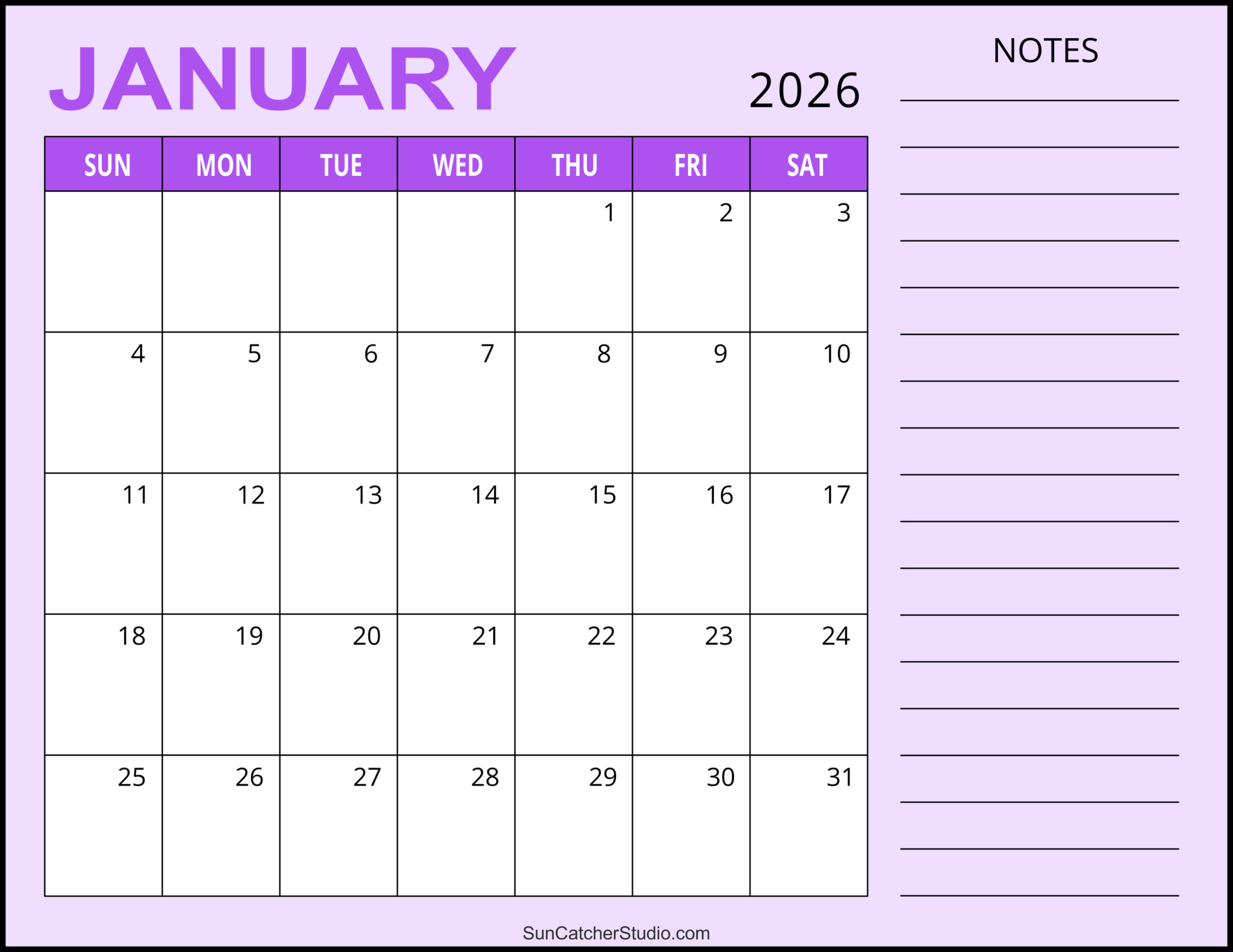 January To December 2026 Calendar Printable January To December 2026 Calendar Printable