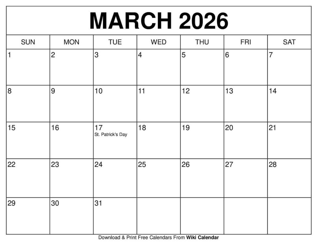 Printable Blank Calendar 2026 27 Printable Blank Calendar 2026 27