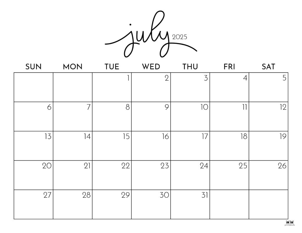 June And July 2025 Calendar