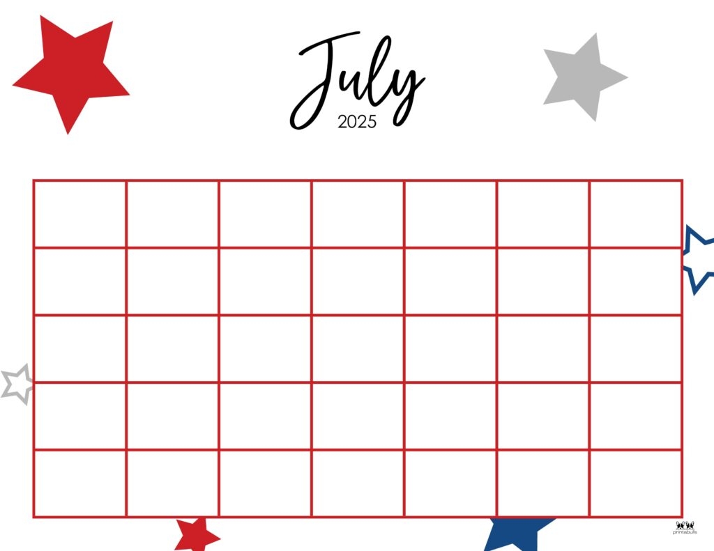Free July 2025 Printable Calendar Free July 2025 Printable Calendar